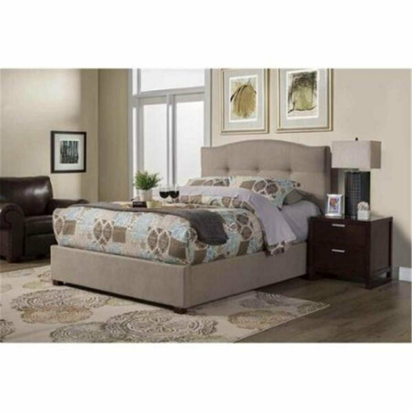 Alpine Furniture Amanda Full Tufted Upholstered Bed, Haskett Jute - 54 x 58 x 84 in. 1084F